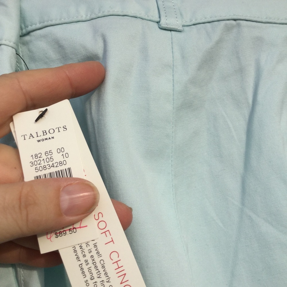 NWT Talbots Pretty Aqua Blue "Weekend Chino" - Picture 4 of 7